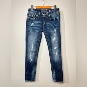 Miss Me Distressed Skinny Jeans Size 28 Low Rise JP5103A4